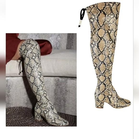 Gianni Bini Shoes - Giani Bini Trilli Above Knee Boots. Snakeskin Design.  New. Size 5 Med